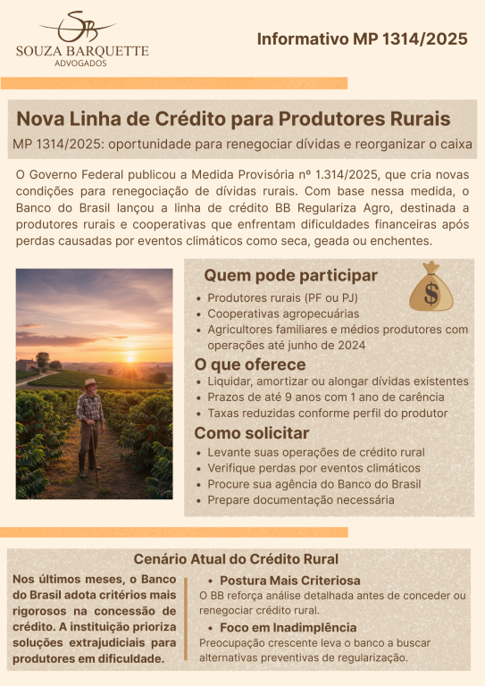 Nova Linha de Crédito para Produtores Rurais